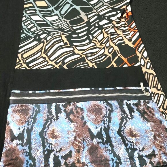 Max & Rina Womens Tunic Multi Color Size Large Polyester Blend Stretch Zipper - Picture 10 of 12